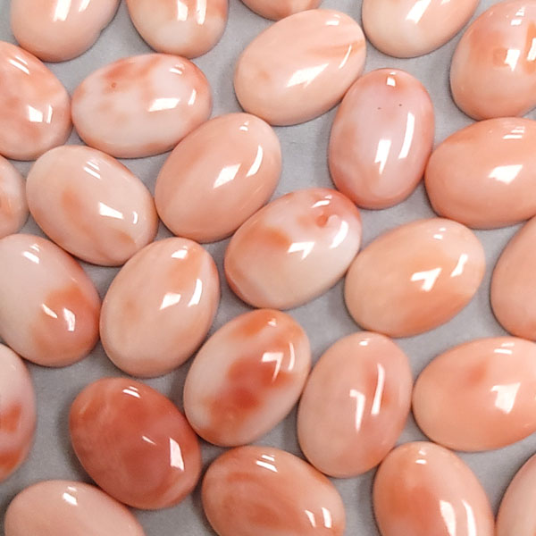 14x19MM OVAL CABOCHON  NATURAL PINK CORAL